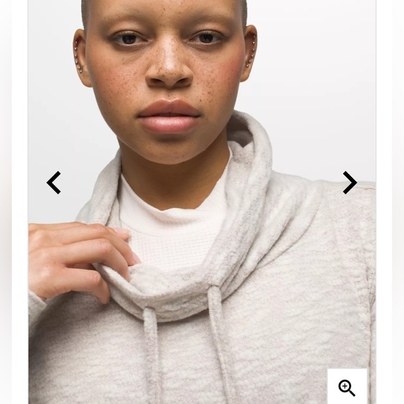 Prana Frieda Slub Knit Funnel Neck Pullover Tunic Sweater Oatmeal Medium - Picture 3 of 15